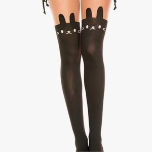 Girls Bunny Rabbit Print Tights Pantyhose